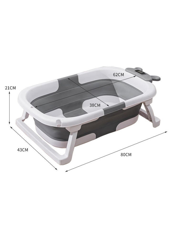 زيريفام حوض استحمام الطفل القابل للطي,حوض استحمام الطفل القابل للطي للمولدين حديثي الولادة, حوض استحمام سفر الطفل المحمول مع مقياس الحرارة وثقب الصرف الصحي,حوض استحمام الطفل الدائم للأطفال البالغين من العمر 0 ~ 6 سنوات والطفل الصغير - Image 5