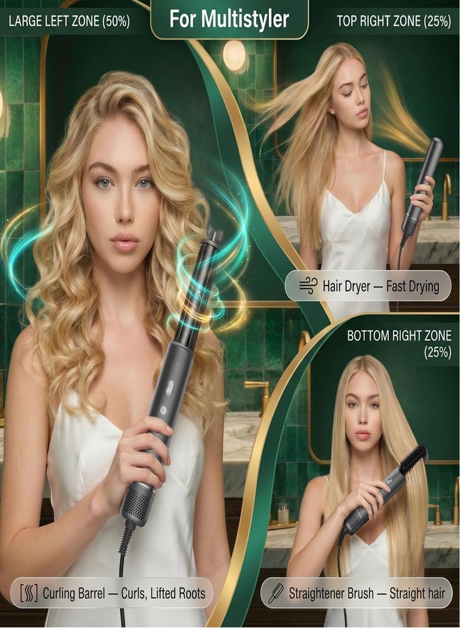 EHBELIF Air Styler Wrap Multi-Styler Dual Direction Air Curler for Left & Right Curls Lightweight 110K RPM 800M Ionic 3-in-1 Hair Styling Tool for Curling, Straightening & Volumizing Travel Home - Image 2