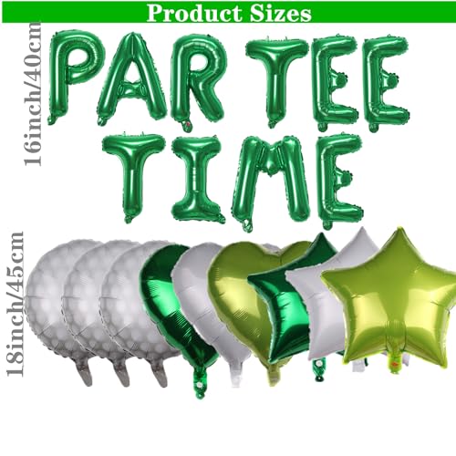 DUFACAI Lets Partee Time Golf Party Decorations Golf Balloons Banner Men Boys Party Balloons Decoration Sport Themed Party Supplies Green Balloons for Birthday Baby Shower Retirement Party - Image 5