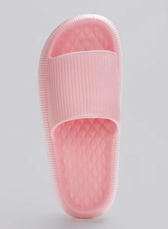 Sneak-a-Peek Thick Sole Textured Comfort Slides by Styli