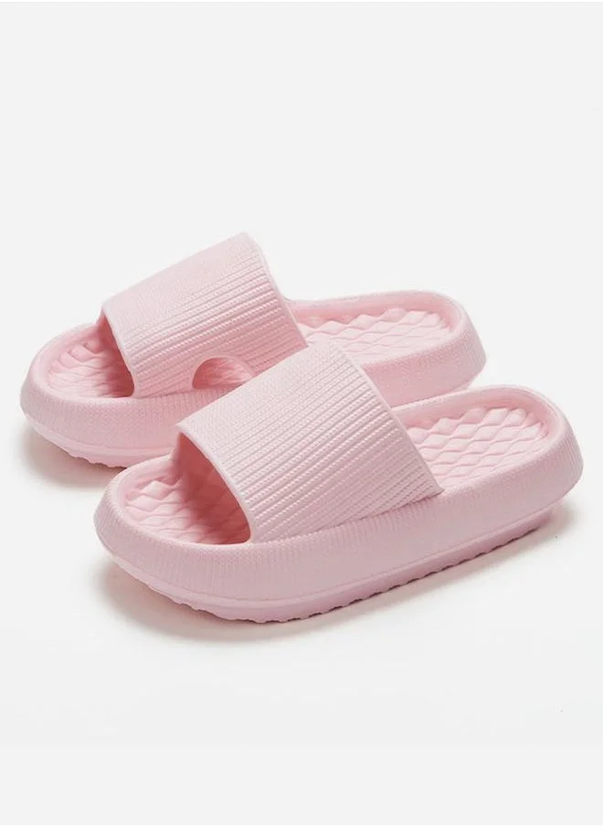 Sneak-a-Peek Thick Sole Textured Comfort Slides by Styli