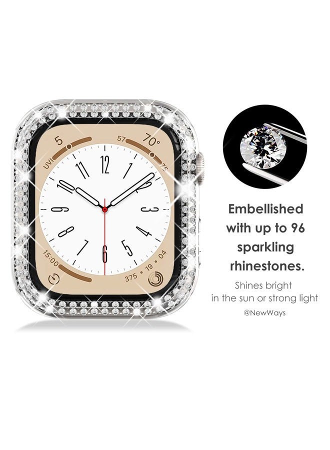NewWays 2-Pack Bling Compatible for Apple Watch Cases 40mm SE 2022 Series 6 5 4, Protective Bumper for iWatch SE Series 4/5/6 (40mm, Starlight/Clear) - Image 2