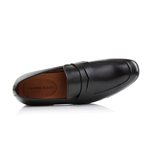 Ferro Aldo Dylan Men's Classic Penny Loafer | Slip-on Dress Shoe in Vegan Leather for Business, Formal & Casual | MFA19671B | in Black, Size 10 - Image 5