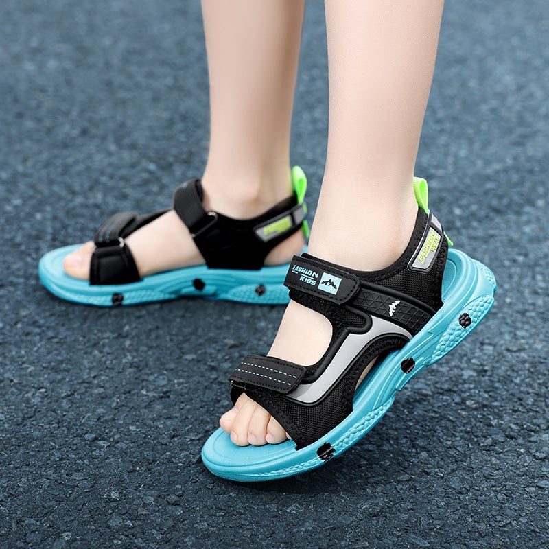 Boys Sandals Korean Style Mid-Big Kids Summer Baby Children Non-Slip Soft Sole Shoes Student Beach Shoes - Image 3