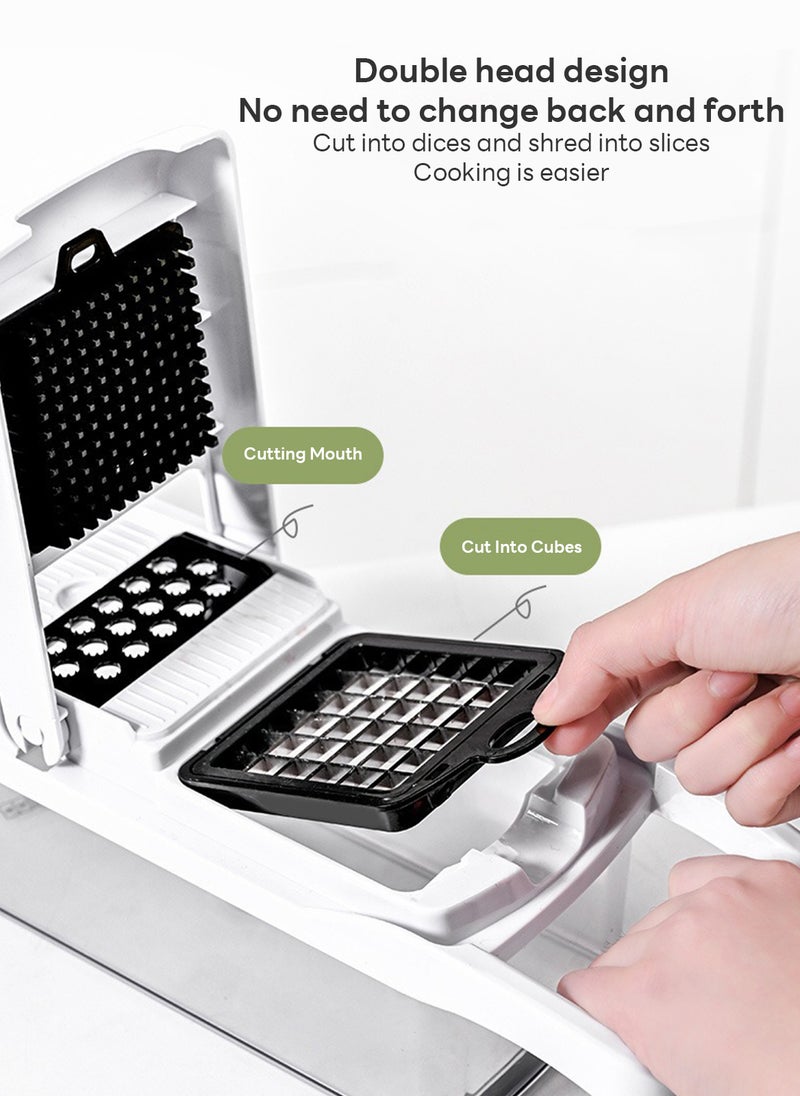 Sharpdo طقم قاطع خضروات وفواكه متعدد الوظائف مكون من 22 قطعة، تقطيع، تكسير وشرائح 23.5*10*10.5 سم - Image 5