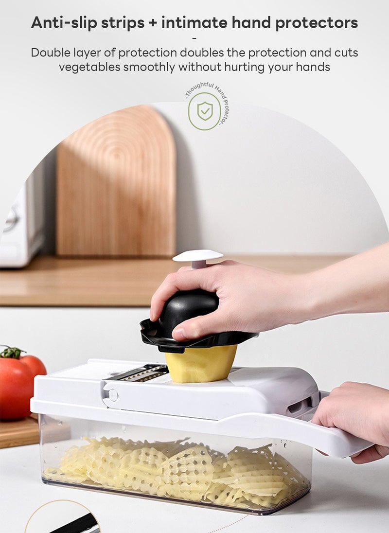 Sharpdo طقم قاطع خضروات وفواكه متعدد الوظائف مكون من 22 قطعة، تقطيع، تكسير وشرائح 23.5*10*10.5 سم - Image 4