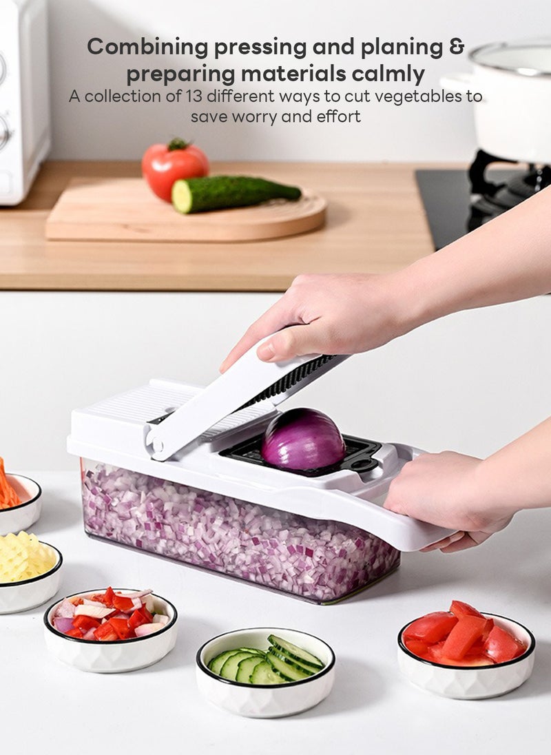 Sharpdo طقم قاطع خضروات وفواكه متعدد الوظائف مكون من 22 قطعة، تقطيع، تكسير وشرائح 23.5*10*10.5 سم - Image 3