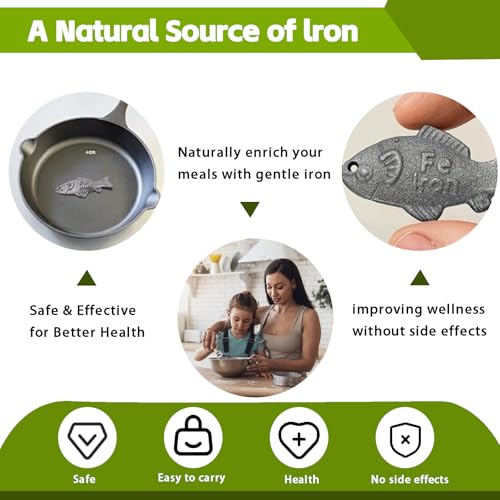 DWETG Iron Fish for Cooking, Reusable Natural Sources of Iron Ingot for Daily Iron Supplement, Food Safe Iron Booster for Water & Meals, Healthy Gift for Family 2 Pack - Image 2