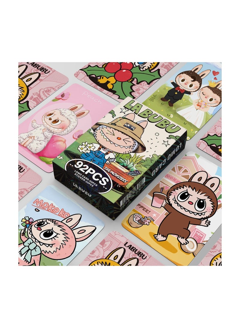 NIBEMINENT 92 Pcs Cartoon LABUBU Lomo Cards Card For Fans Collection Gifts - Image 2
