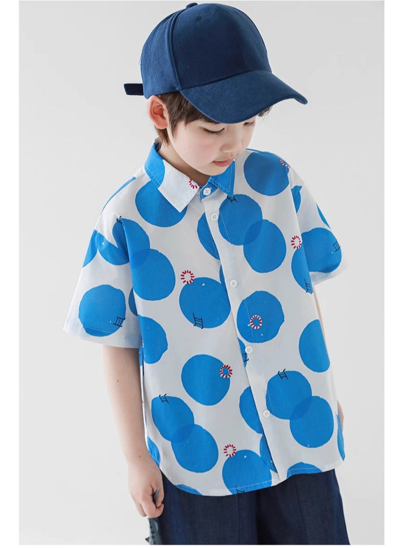 Oddtails Boys' Fashionable Printed Pure Cotton Shirt  - Image 4