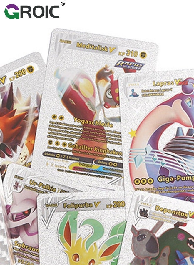 GROIC 55 Pack Silver Foil Cards Pokemon Cards Pokemon Cards Pokemon Board Game Rare Silver Cards V-Series Card Collection - Image 2