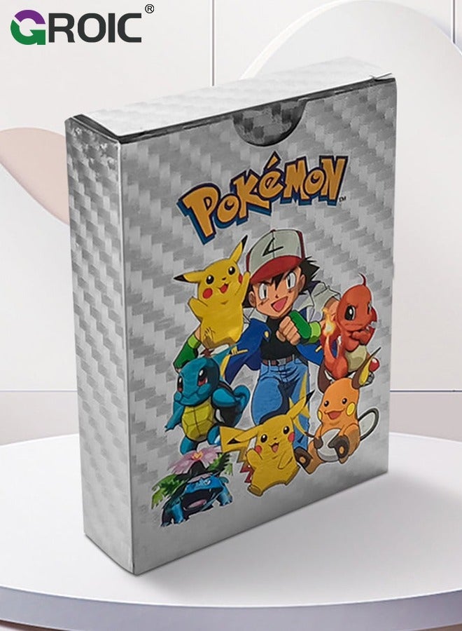 GROIC 55 Pack Silver Foil Cards Pokemon Cards Pokemon Cards Pokemon Board Game Rare Silver Cards V-Series Card Collection - Image 3