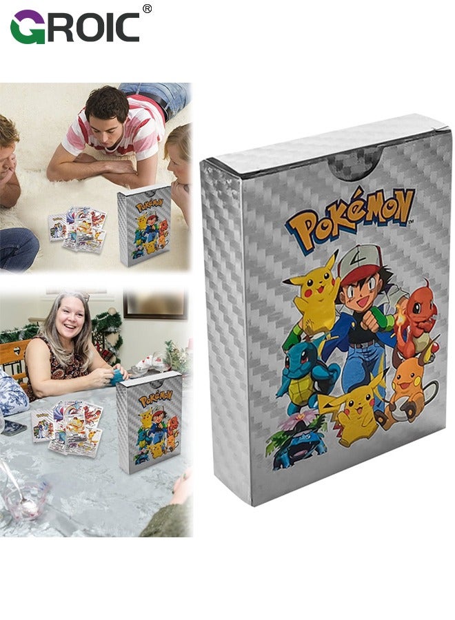 GROIC 55 Pack Silver Foil Cards Pokemon Cards Pokemon Cards Pokemon Board Game Rare Silver Cards V-Series Card Collection - Image 5