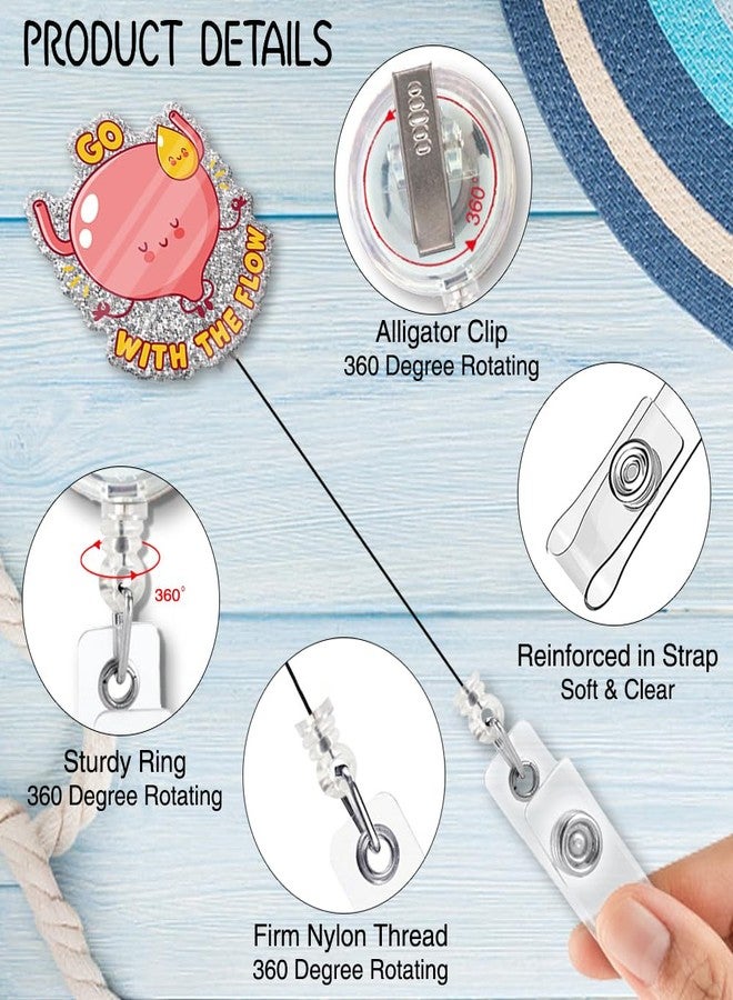 ZBBFSCSB ZBBFSSCB Go with The Flow Fun Glitter Badge Scroll Retractable, Cute Badge Holder for Bladder Specialist, Christmas Birthday Graduation Gift for Doctor Urology Nurse Kidney Physician Assistant - Image 3