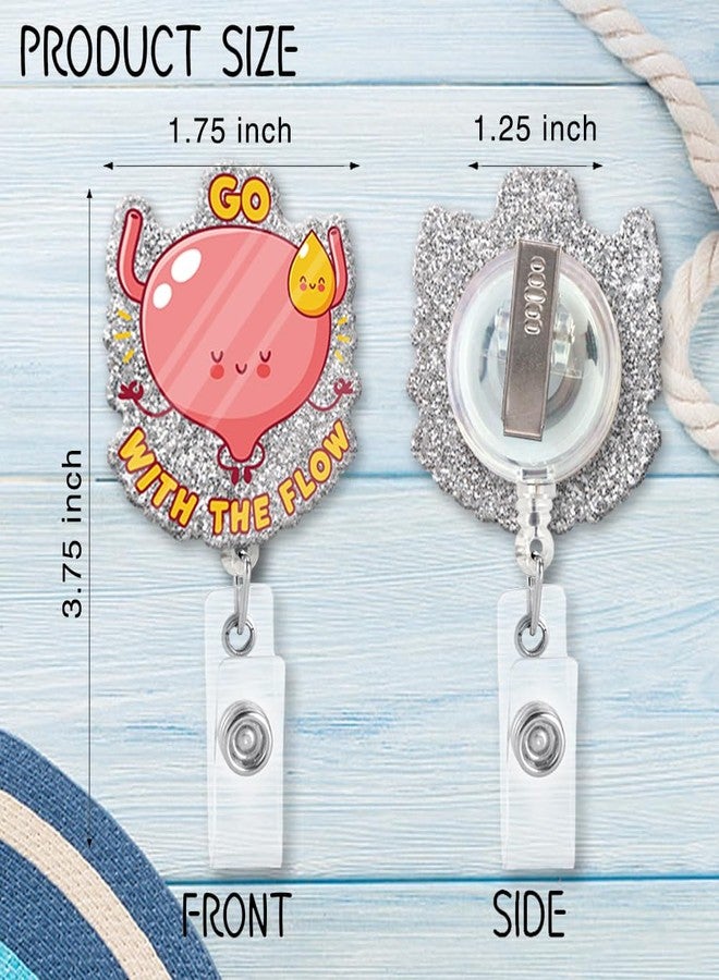 ZBBFSCSB ZBBFSSCB Go with The Flow Fun Glitter Badge Scroll Retractable, Cute Badge Holder for Bladder Specialist, Christmas Birthday Graduation Gift for Doctor Urology Nurse Kidney Physician Assistant - Image 2