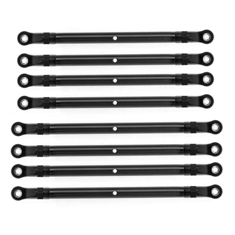 8PCS Aluminum Alloy Link Rod Linkage Set 313MM Wheelbase Replacement for AXIAL 1/10 SCX10 90046 TRX4 Remote Control Crawler Car Accessories, Black - Image 4
