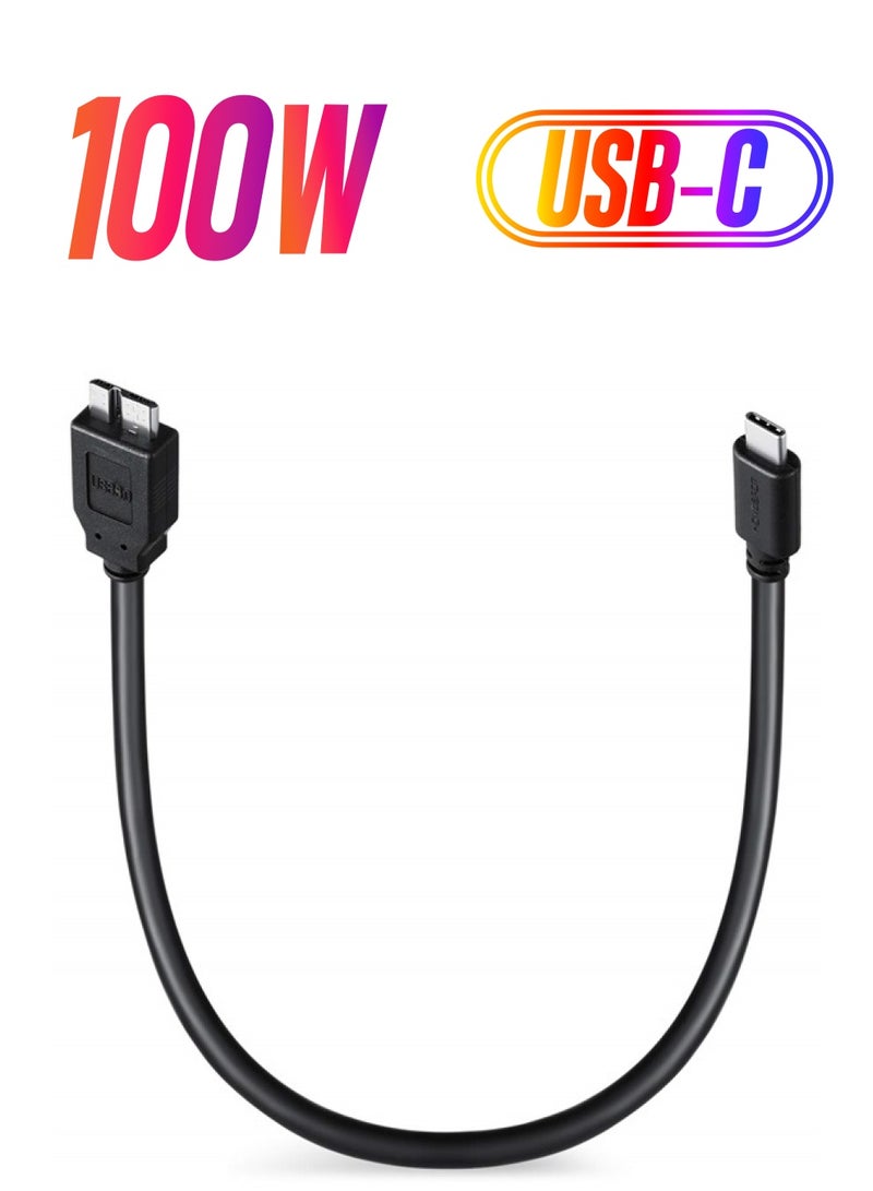 HomeSpot Type C to Micro-B USB Cable 1ft Charge & Data Sync Cable Compatible for Samsung Galaxy S5/ Note 3, MacBook Air 2018 Google PixelBook, WD External Hard Drive - Image 1