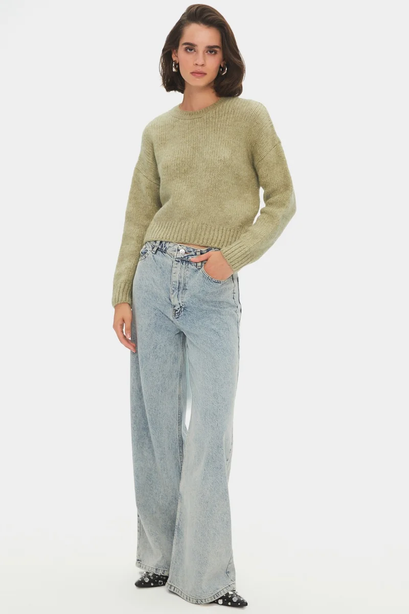 JUNE Women's Wide Pattern Soft Texture Basic Knitwear Sweater