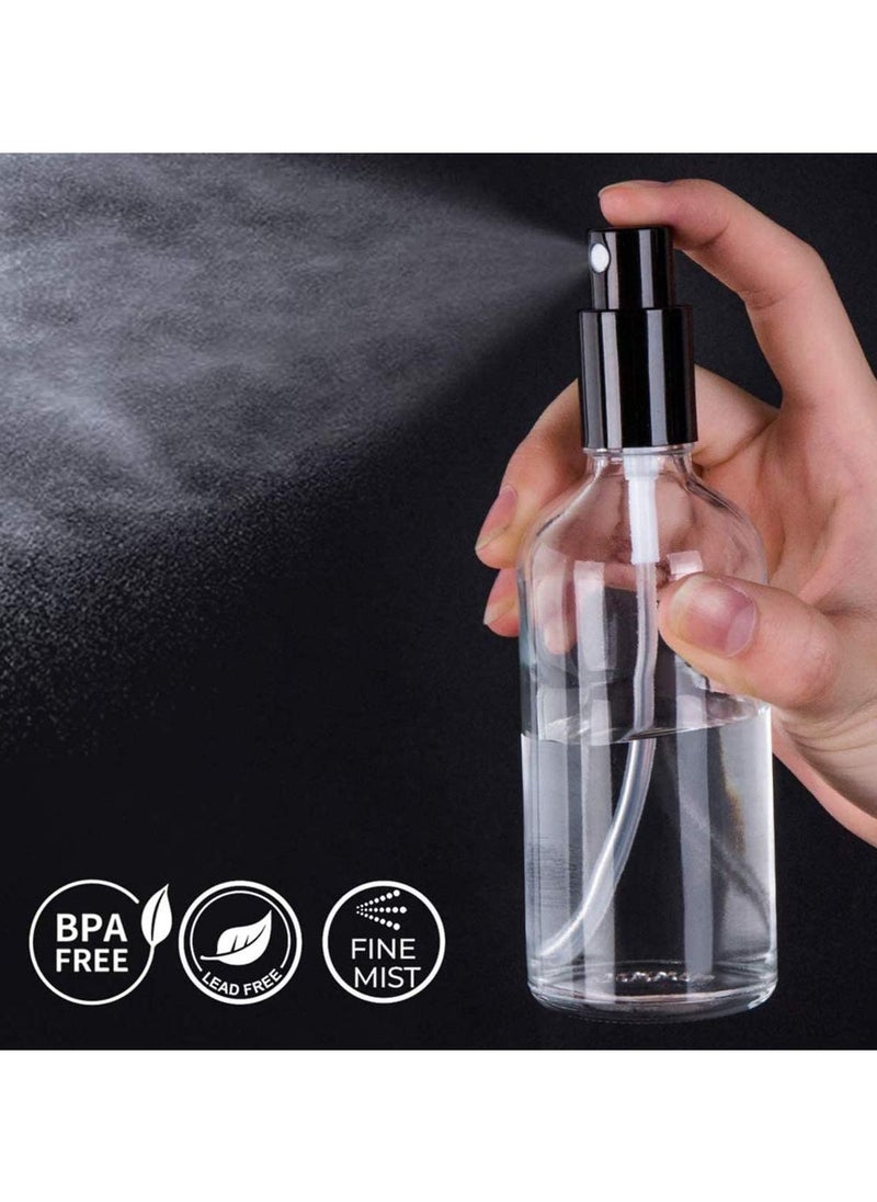 Generic - Empty Glass Spray Bottles, Tiny Spray Bottles, Fine Mist Spray, for Essential Oils, Perfume, Massage, Hair, Refillable Spray Bottles with Lids, Mini Travel Bottles, 100ml  2 Pcs, Clear - Image 1
