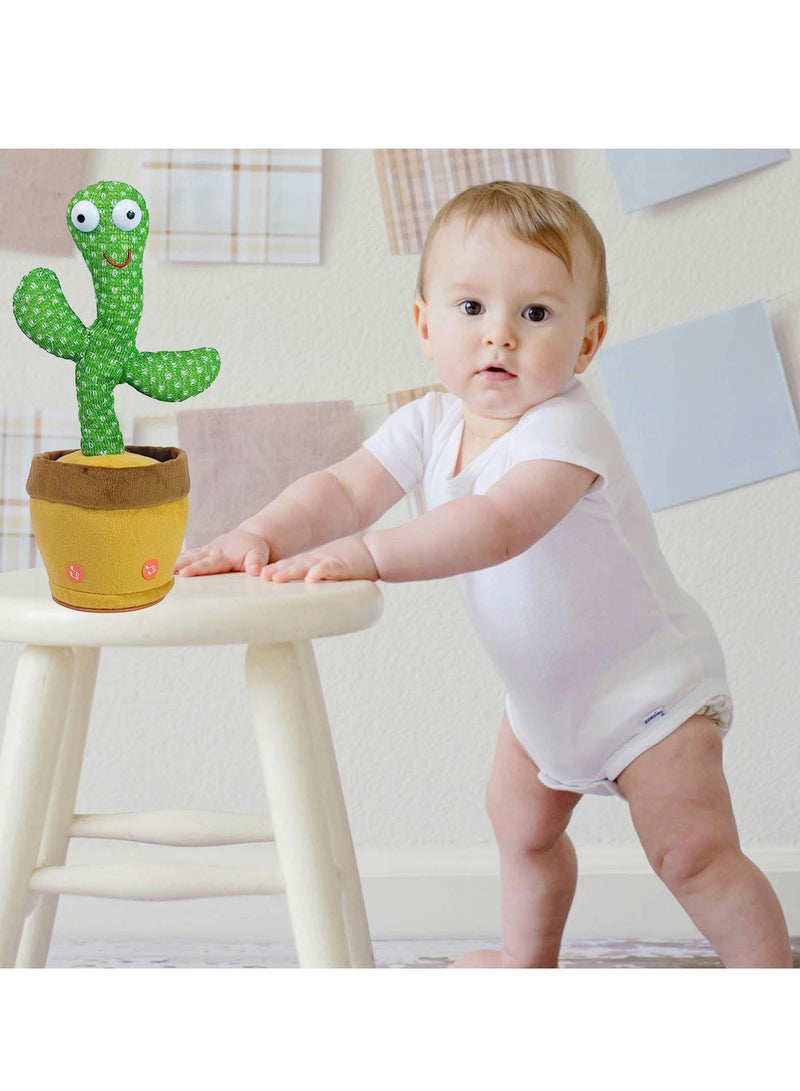 Singing Dancing Cactus for Kids, Talking Recording Mimic Repeating Sings English Songs Electronic Light Up Plush Toy - Image 4