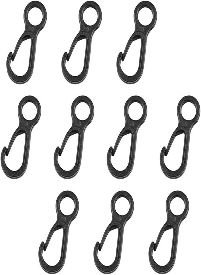 Pxiryanlow 10pcs/Set Black Clip Hooks Outdoor Camping Light Accessories Camping Fixed Canopy Tools Hiking Plastic Tent Hooks Tarp Black Plastic Snap Hooks Small Tent Hooks for Lights Hanging to Canopy Heavy - Image 1