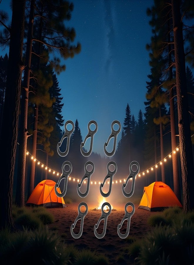 Pxiryanlow 10pcs/Set Black Clip Hooks Outdoor Camping Light Accessories Camping Fixed Canopy Tools Hiking Plastic Tent Hooks Tarp Black Plastic Snap Hooks Small Tent Hooks for Lights Hanging to Canopy Heavy - Image 3