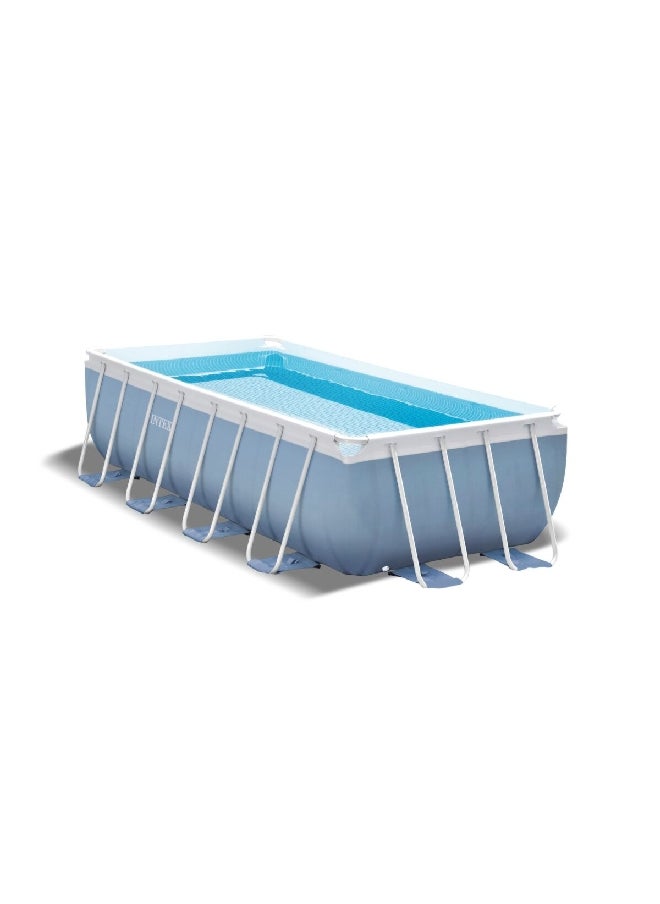 INTEX Vinyl and Metal Frame Rectangular Pool Set Blue and White 6.8 L 26788  - Image 1