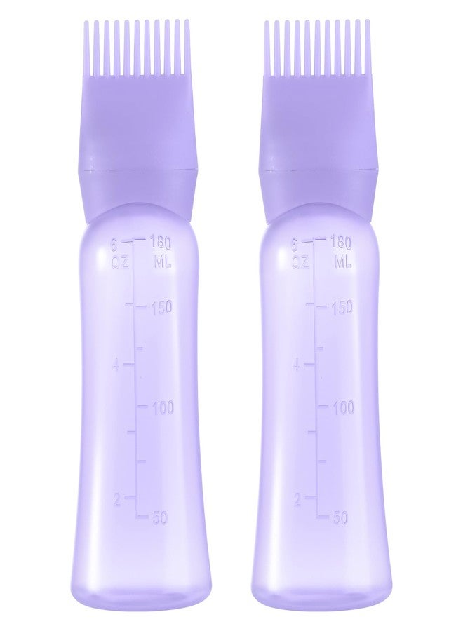 Dymoece D Dymoece Root Comb Applicator Bottle 6 Ounce Hair Oil Applicator for Hair Dye, Hair Oiler Comb Bottle with Graduated Scale - Image 1
