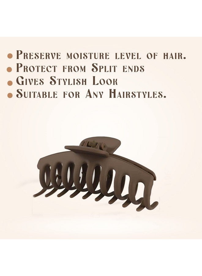 Bakefy-4 pcs Large Hair Claw Clips for Thick Hair Matte Big Claw Clips 4 Neutral Colors Non-Slip Hair Styling Accessories Barrette Jumbo Hair Clips for Women Long Thick Hair - Image 3
