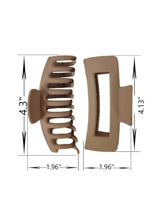 Bakefy-4 pcs Large Hair Claw Clips for Thick Hair Matte Big Claw Clips 4 Neutral Colors Non-Slip Hair Styling Accessories Barrette Jumbo Hair Clips for Women Long Thick Hair - Image 2