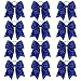 Aileam 12 PCS 8" Large Glitter Cheer Bows Blue Girl Hair Bows Sparkly Cheerleading Softball Team Bow Hair Accessories for cheerleaders football Competition Sports - Image 2