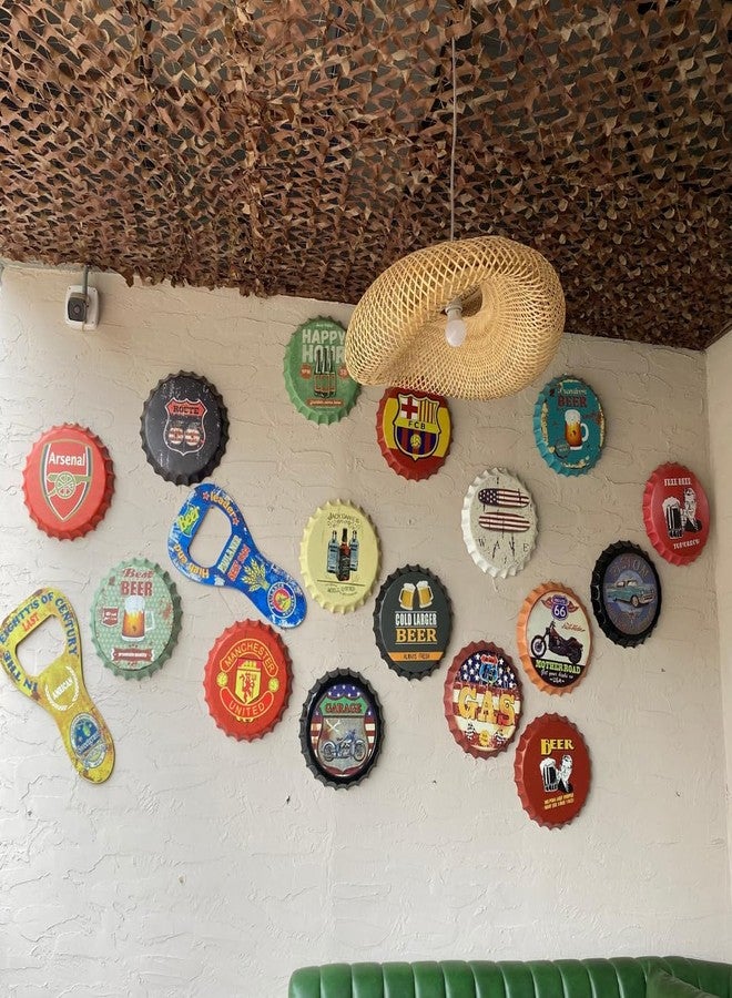 EAZYWAGON Decorative Metal Bottle Caps Wall Sign Plates - 14X14 Inches - HEINE PREMIUM RED | Metal Wall Hanging Bottle Cap for Home, Farmhouse, Bar & Cafe Decoration | Vintage & Retro Look Plaques - Image 5