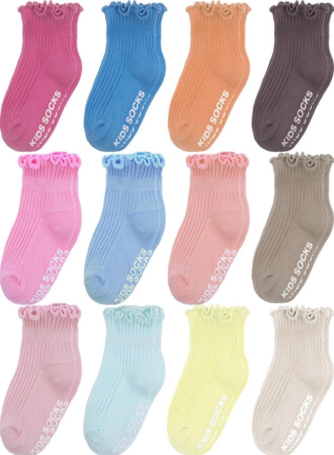 Aroveea Baby Toddler Socks Grip Non Slip Kids Boys Girls Cotton Socks 12 Pack Ankle Cute Newborn Socks 3-5T - Image 1