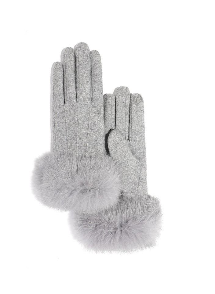 Golovejoy Women's Outdoor Plush Warm And Cold Proof Gloves In Winter 