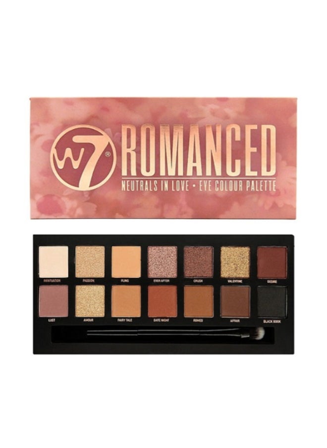 W7 Cosmetics W7 Romanced Eyeshadow Palette - 12 Natural, Pink Nude Colours - Flawless Long-Lasting Makeup  - Image 1