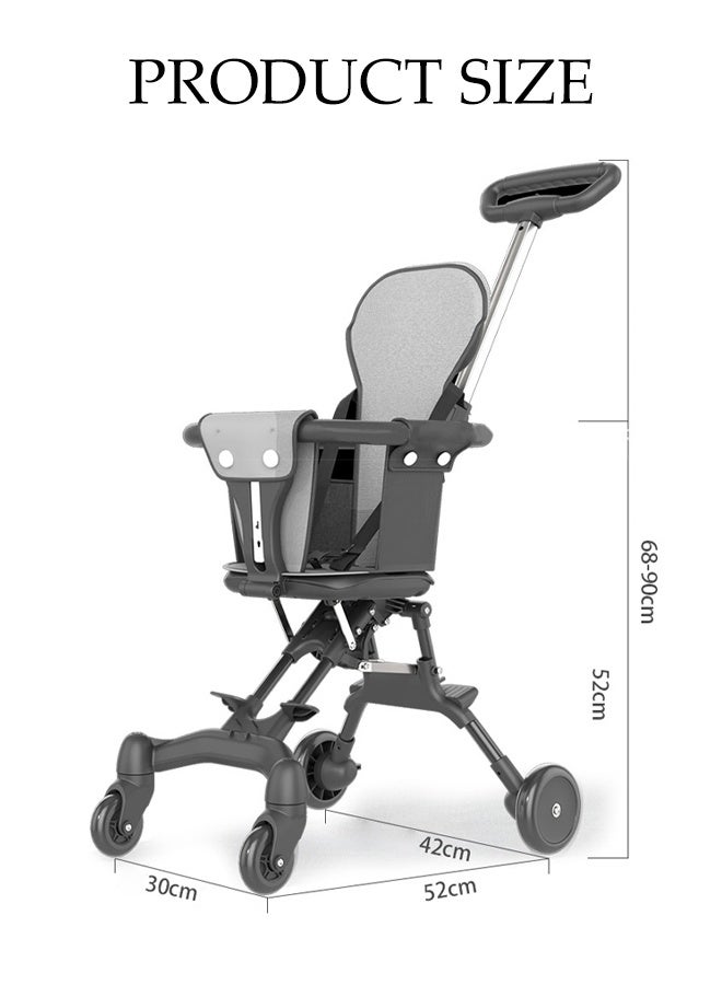 DUNISO Lightweight Foldable Stroller Portable Travel Stroller Ultra Lightweight Compact Stroller with Sun Visor Fits Airplane Easy Carry and Storage 360° Wheels and Safety Harness 3D Shock-absorbing Stroller for Kids Ages 1 to 5 Years - Image 4