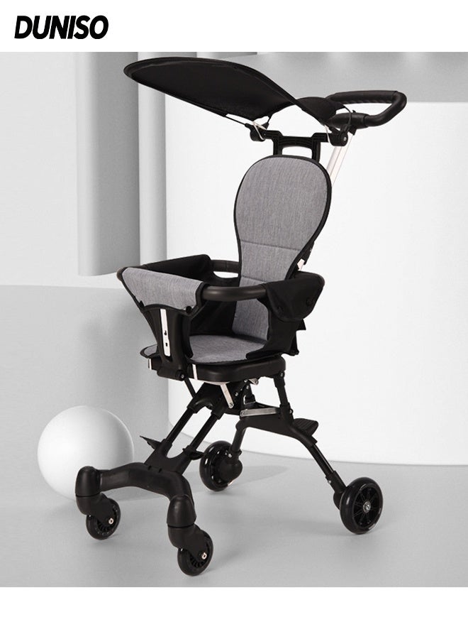 DUNISO Lightweight Foldable Stroller Portable Travel Stroller Ultra Lightweight Compact Stroller with Sun Visor Fits Airplane Easy Carry and Storage 360° Wheels and Safety Harness 3D Shock-absorbing Stroller for Kids Ages 1 to 5 Years - Image 1