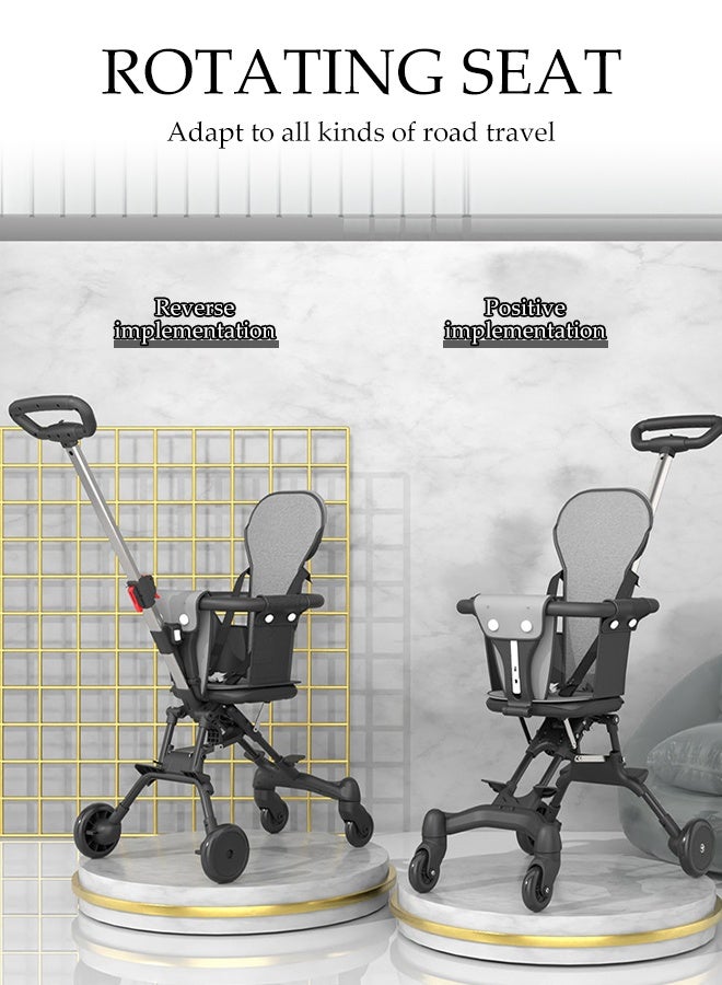 DUNISO Lightweight Foldable Stroller Portable Travel Stroller Ultra Lightweight Compact Stroller with Sun Visor Fits Airplane Easy Carry and Storage 360° Wheels and Safety Harness 3D Shock-absorbing Stroller for Kids Ages 1 to 5 Years - Image 3