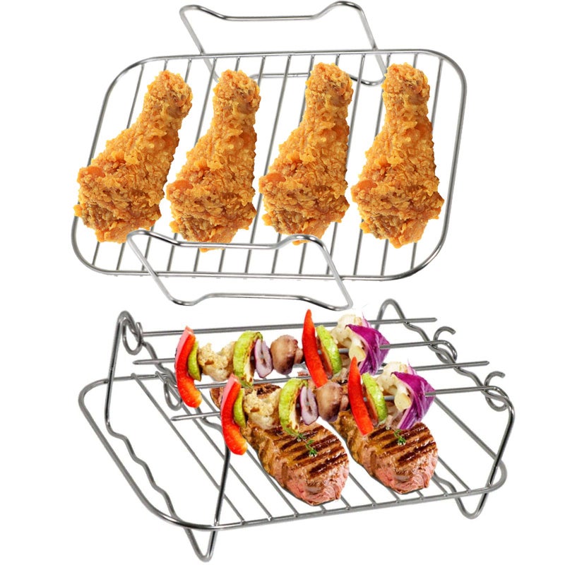 SPARES2GO Grill Shelf Racks Compatible with Ninja Foodi AF300 AF400 AF451 Air Fryer  4 Skewers