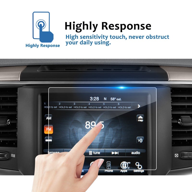 LFOTPP For Ram 1500 Screen Protector 8.4 Inch 2013-2025, for 2014-2024 Jeep Grand Cherokee /2018-2023 Wrangler JL /2020-2023 Gladiator JT /2017-2025 Compass MP/2016-2020 Chrysler Pacifica/11-23 Chrysler 300 - Image 3