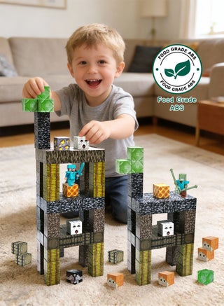 148PCS High-Strength Magnetic Blocks-Build Mine Magnet World Set for Boys & Girls Age 3-5 6-8, STEM Sensory Toys for Toddlers Gifts for 3+ Years Old Girls Boys,2cm Magnet Cubes Classroom Must Haves Construction Toys - view 4