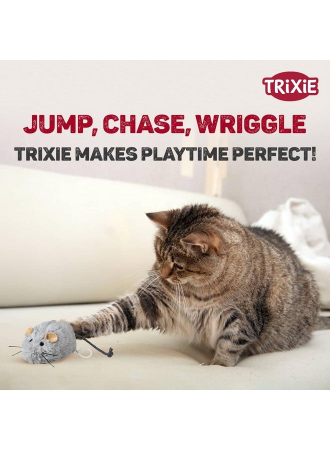 تريكسي لعبة قطط محشوة على شكل فأر من مادة البوليستر، ألعاب فأر ناعمة للقطط والقطط الصغيرة والقطط لعبة فأر للصيد، فأر تفاعلي من القطيفة - 8 سم (عبوة من قطعتين) - Image 2