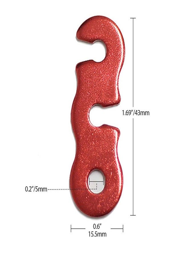 Takelablaze Guyline Tensioner Aluminum Alloy Guyline Cord Adjuster Tent Rope Tensioners Rope Adjuster Tent Wind Rope Buckles for Outdoor Tent Hiking Camping Accessories (40pcs Red) - Image 3