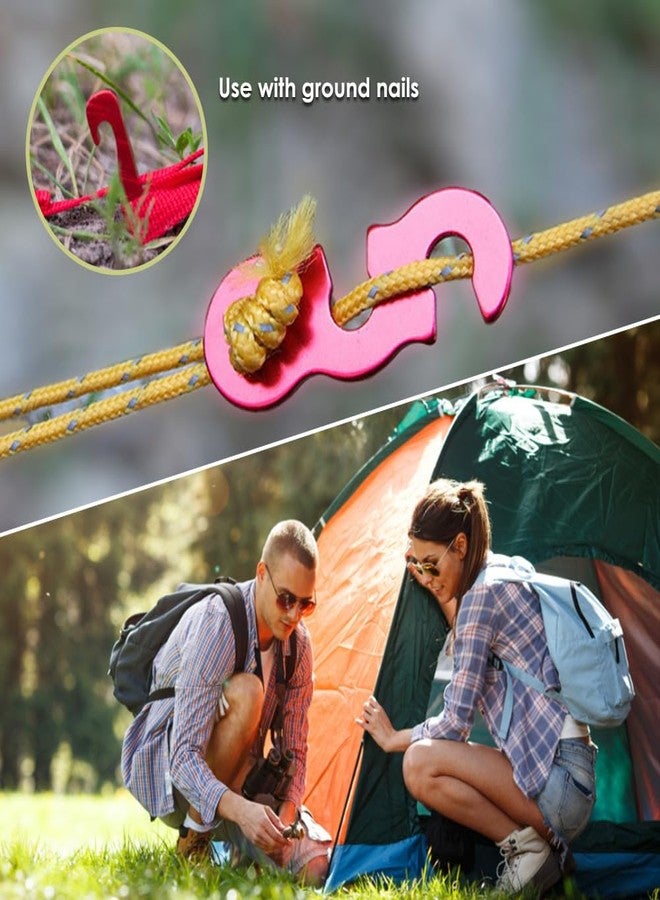 Takelablaze Guyline Tensioner Aluminum Alloy Guyline Cord Adjuster Tent Rope Tensioners Rope Adjuster Tent Wind Rope Buckles for Outdoor Tent Hiking Camping Accessories (40pcs Red) - Image 2