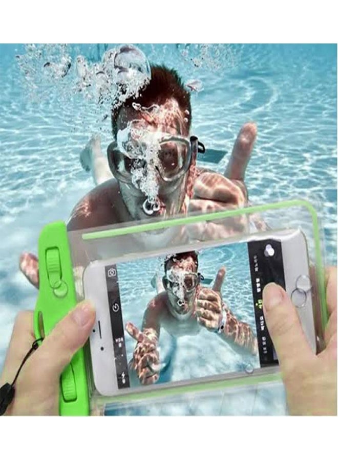 Fully protected sea case, Swimming Bag Waterproof Phone Case, Mobile Pouch PVC Cover Use at Beach or Swimming Pool, with Neck Strap For iPhone, Samsung, Xiaomi, Huawei, Redmi - Green - Image 5