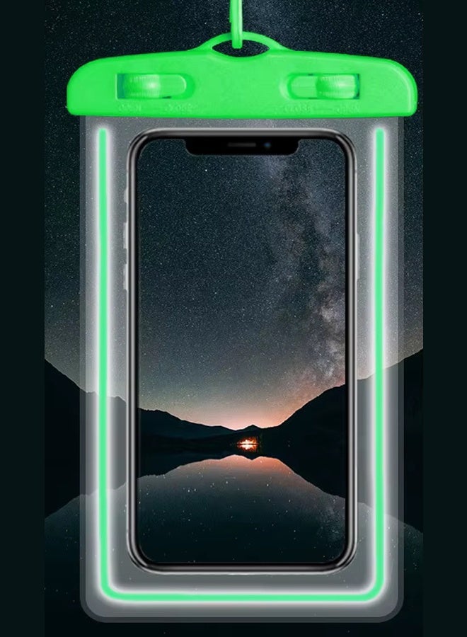 Fully protected sea case, Swimming Bag Waterproof Phone Case, Mobile Pouch PVC Cover Use at Beach or Swimming Pool, with Neck Strap For iPhone, Samsung, Xiaomi, Huawei, Redmi - Green - Image 3