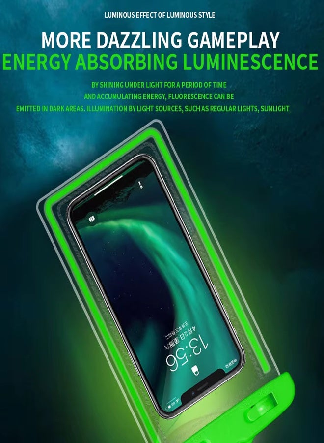Fully protected sea case, Swimming Bag Waterproof Phone Case, Mobile Pouch PVC Cover Use at Beach or Swimming Pool, with Neck Strap For iPhone, Samsung, Xiaomi, Huawei, Redmi - Green - Image 4
