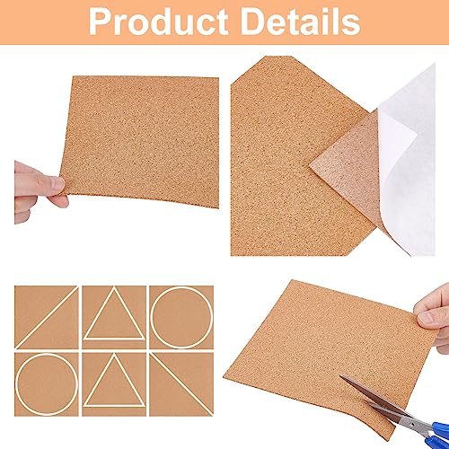 BENECREAT 8 Pack 8.3" x 11.8" Self-Adhesive A4 Size Cork Sheets(2mm Thick) Rectangle Insulation Cork Backing Sheets for Coaster, Wall Decoration, Wedding Party DIY Crafts Supplies - Image 5