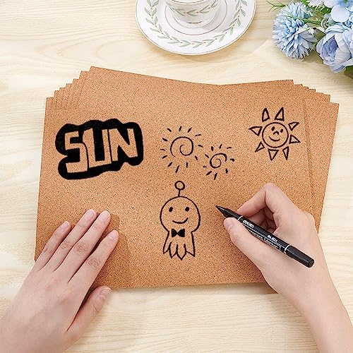 BENECREAT 8 Pack 8.3" x 11.8" Self-Adhesive A4 Size Cork Sheets(2mm Thick) Rectangle Insulation Cork Backing Sheets for Coaster, Wall Decoration, Wedding Party DIY Crafts Supplies - Image 3