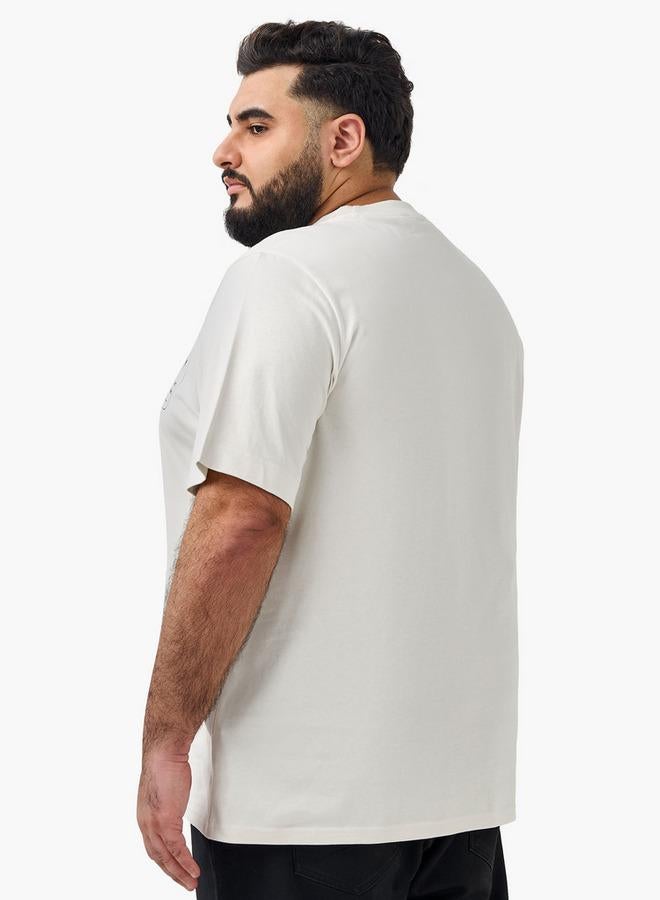 ماكسيم تيشيرت رجالي مطبوع برسومات بياقة دائرية وأكمام قصيرة - Image 3